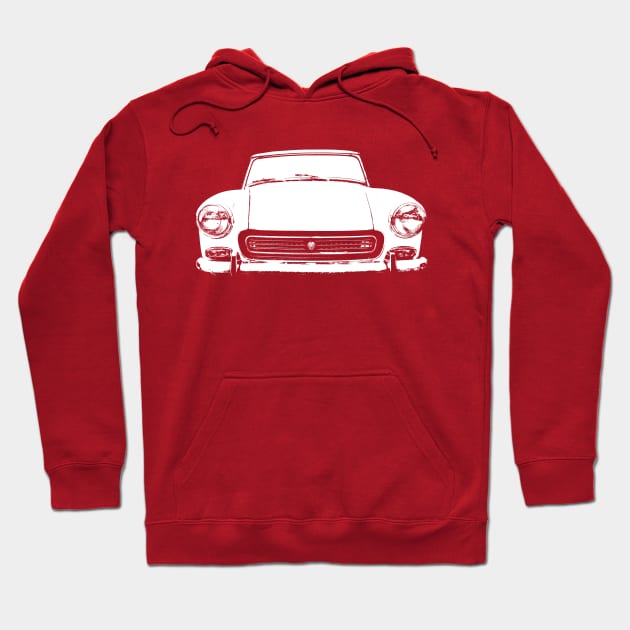 Austin Healey Sprite MkIV 1960s British classic car monoblock white Hoodie by soitwouldseem